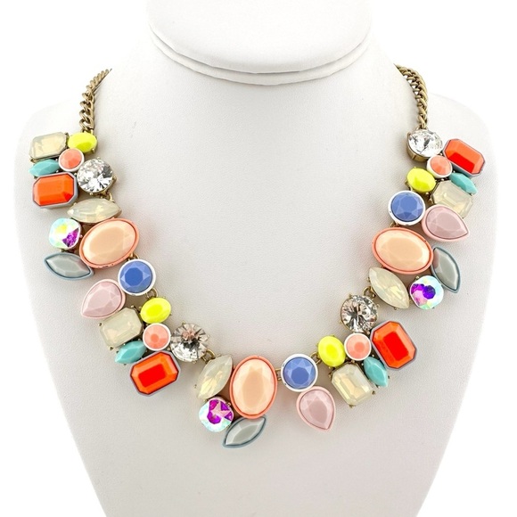 Rare & Retired JCrew Necklace, Brulee Multicolor Pastel and Neon Enamel HTF - Picture 1 of 12